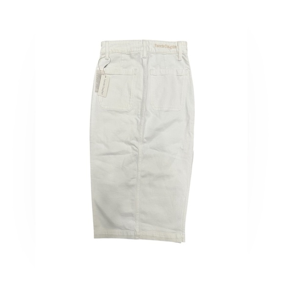 FAVORITE DAUGHTER Denim Midi Skirt The Mischa Leche White Size 24 $218 MSRP NWT - Picture 8 of 15